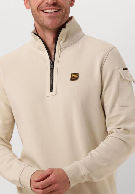 Beige PME LEGEND Pullover HALF ZIP COLLAR INTERLOCK JERSEY - large