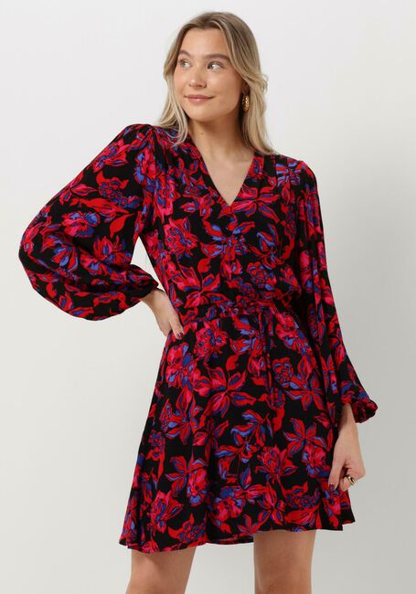 Mehrfarbige/Bunte ALIX THE LABEL Minikleid LADIES WOVEN FLORAL DRESS WITH SMOCKED WAIST - large