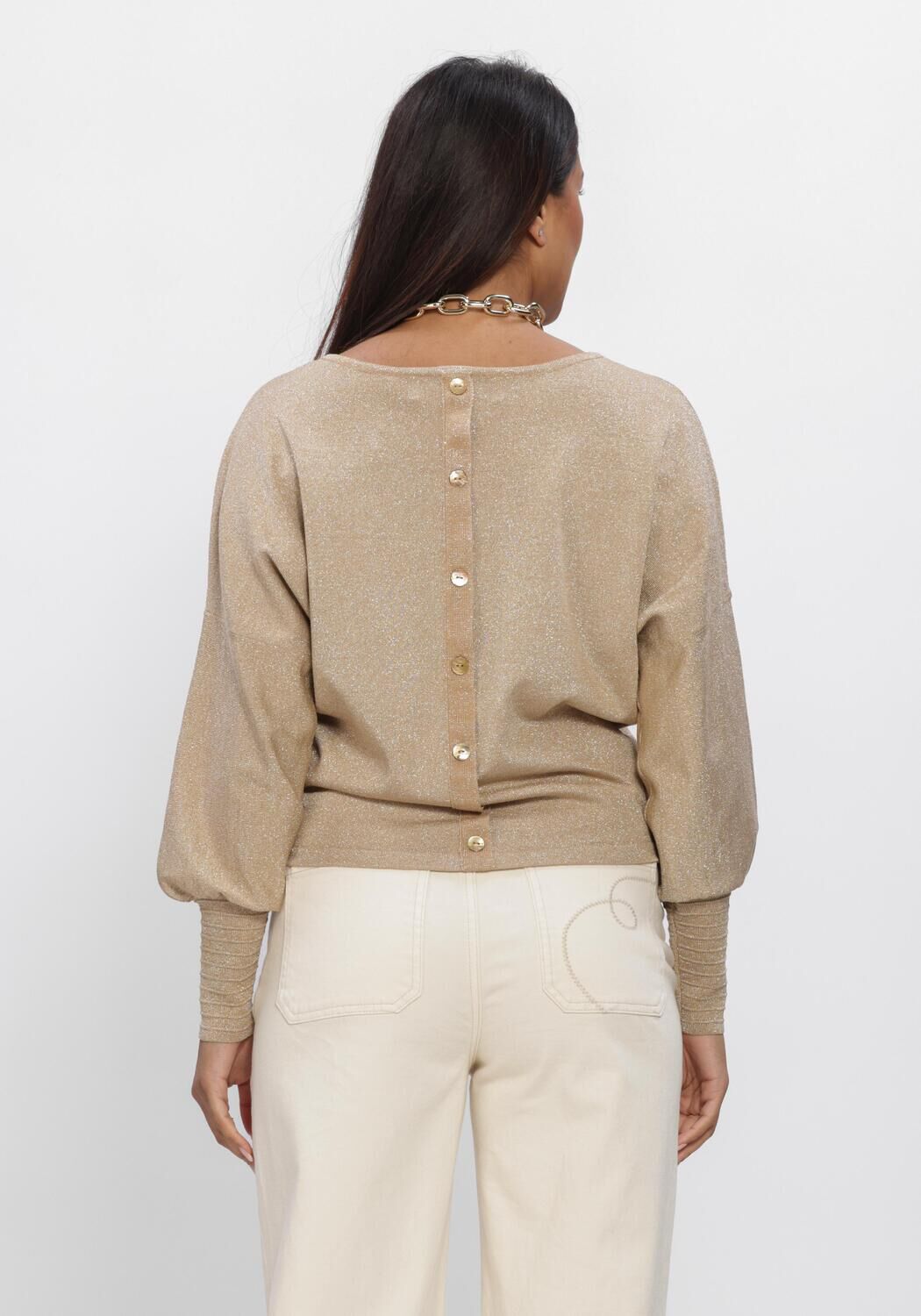 Camelfarbene NUKUS Pullover JORIEN PULLOVER LUREX - large