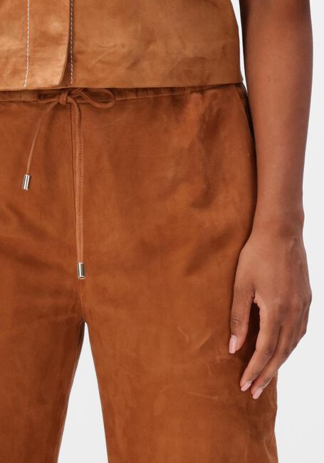 Cognacfarbene IBANA Weite Hose PANNA SUEDE - large