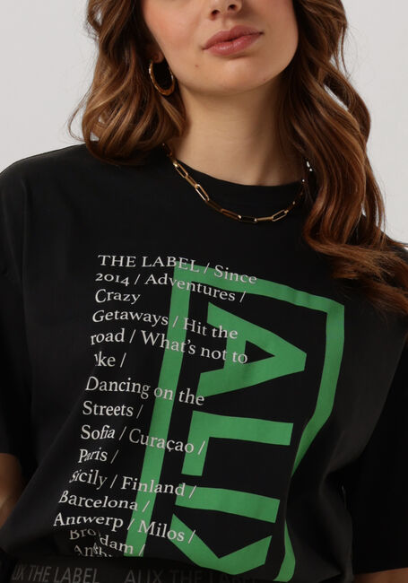Schwarze ALIX THE LABEL T-shirt LADIES KNITTED ON TOUR T-SHIRT - large