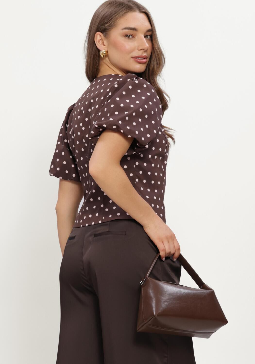 Braune NEO NOIR Blusen ANELA DOT BLOUSE - large