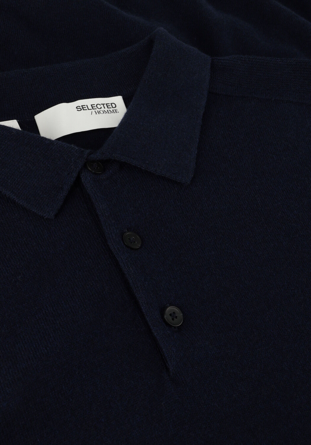 Dunkelblau SELECTED MEN Polo-Shirt SLHBERG SS KNIT POLO NOOS - large