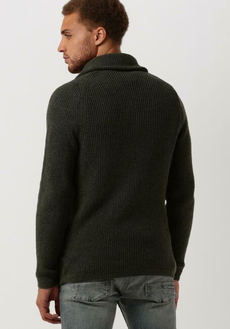 Grüne CAST IRON Pullover HALF ZIP COLLAR COTTON BOUCLE MOULINE - large