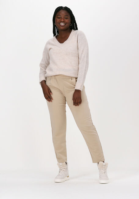 Beige SELECTED WOMEN Pullover LULU LS KNIT V-NECK B - large