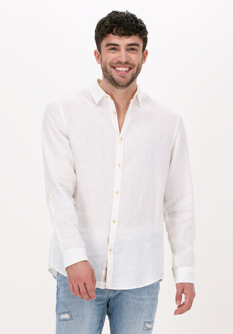 Weiße SCOTCH & SODA Casual-Oberhemd REGULAR FIT GARMENT-DYED LINEN SHIRT - large