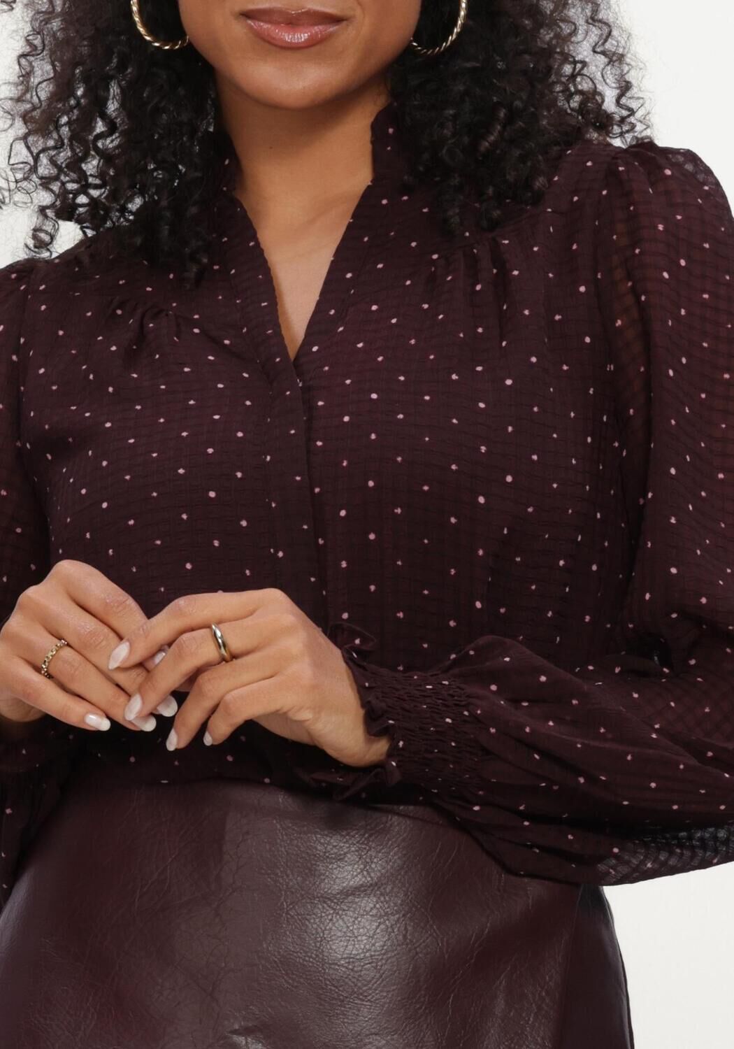 Bordeaux NEO NOIR Blusen ASTRIDA DOTTED BLOUSE - large