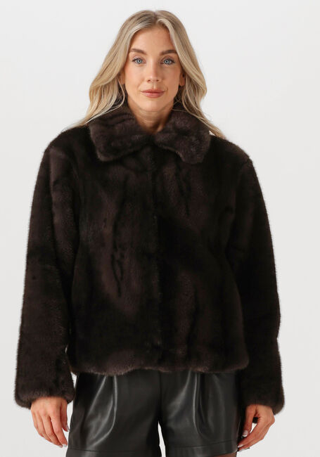 Schwarze SILVIAN HEACH Fake-Fur-Jack FUR COAT LIZOAIN - large