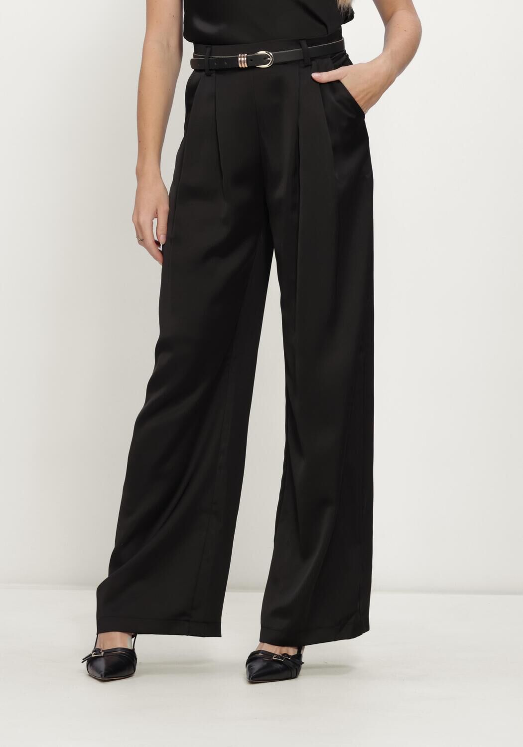 Schwarze FREEBIRD Weite Hose PRIMROSE