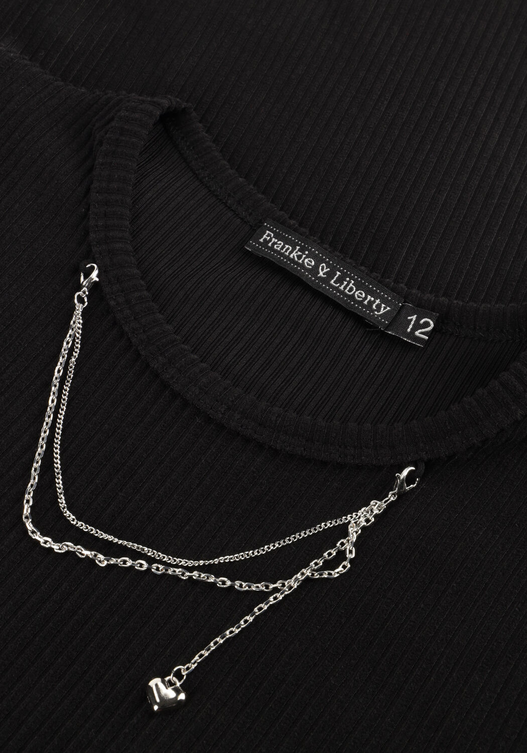 Schwarze FRANKIE & LIBERTY Minikleid TESSA NECKLACE RIB DRESS - large