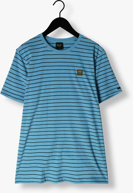 Blaue PME LEGEND T-shirt SHORT SLEEVE R-NECK YD MELANGE STRIPED JERSEY - large
