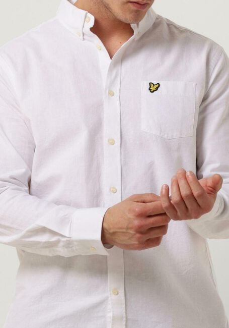Weiße LYLE & SCOTT Casual-Oberhemd COTTON LINEN BUTTON DOWN SHIRT - large