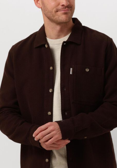 Braune CAST IRON Casual-Oberhemd LONG SLEEVE SHIRT SOLID REGULAR FIT - large