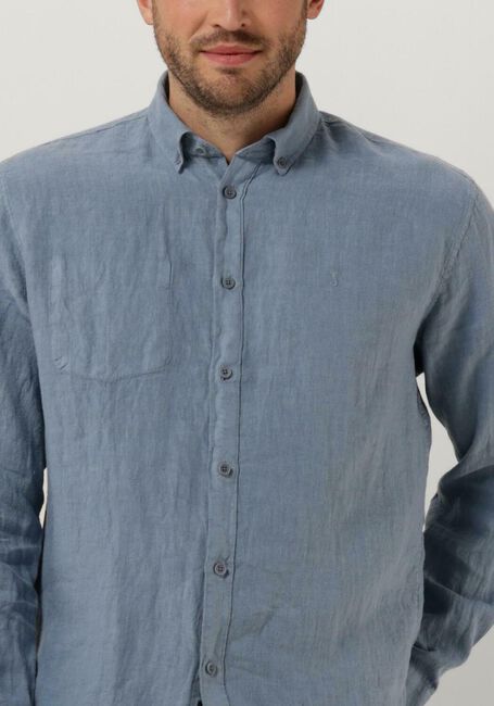 Blaue BUTCHER OF BLUE Casual-Oberhemd ROBBINS LINEN CLEAN SHIRT - large