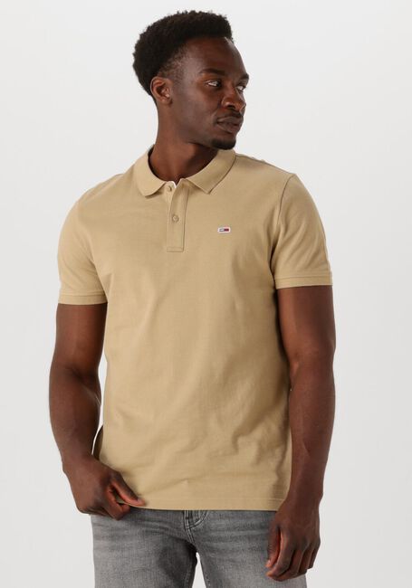 Beige TOMMY JEANS Polo-Shirt TJM SLIM PLANCKET POLO EXT - large
