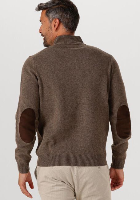 Braune BARBOUR Pullover ESSENTIAL PATCH HALF ZIP KNITTED JUMPER - large
