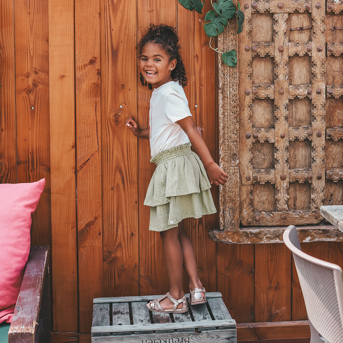 Gr&uuml;ne YOUR WISHES Minirock BRODERIE RUFFLE SKIRT - large