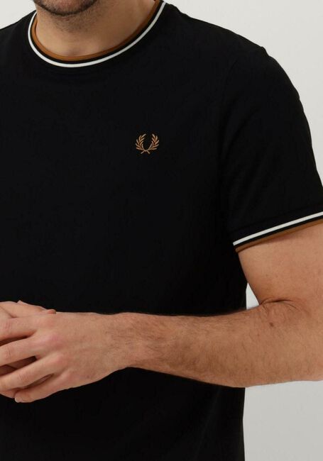 Schwarze FRED PERRY T-shirt TWIN TIPPED T-SHIRT - large