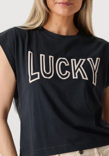Schwarze BY-BAR T-shirt MASON OPEN LUCKY TOP - large