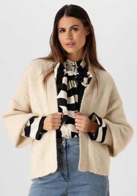 Beige SUMMUM Strickjacke PUFF SLEEVE CARDIGAN COZY MELANGE KNIT - large