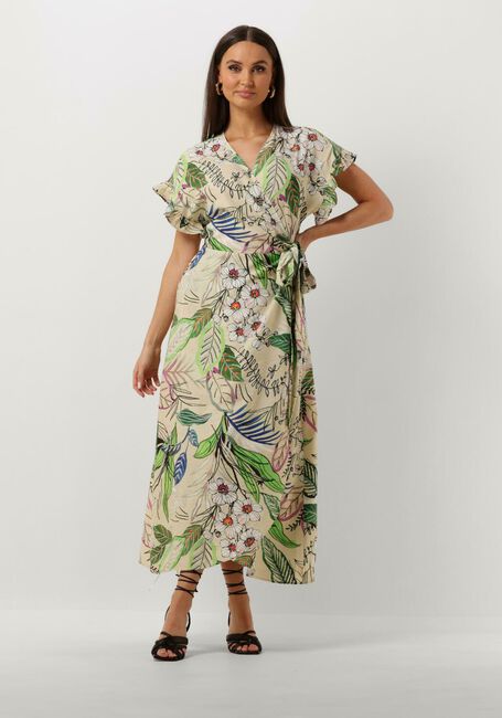 Sand JANSEN AMSTERDAM Maxikleid WB566 PRINTED WRAP LONG DRESS - large