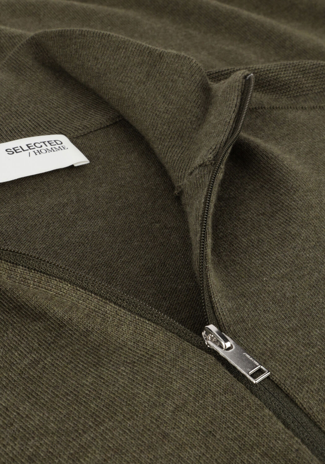 Dunkelgr&uuml;n SELECTED MEN Pullover SLHBERG HALF ZIP CARDIGAN NOOS - large