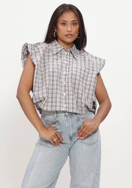 Nicht-gerade weiss HAUTE L'AMITI&Eacute; Top DINNIE NS MINI CHECK SHIRT - large