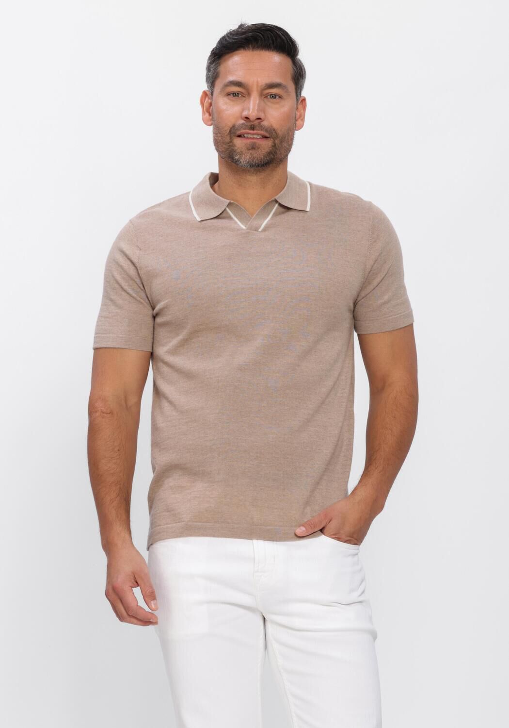 Beige STEFANO LAURAN Polo-Shirt POLO BORRE - large