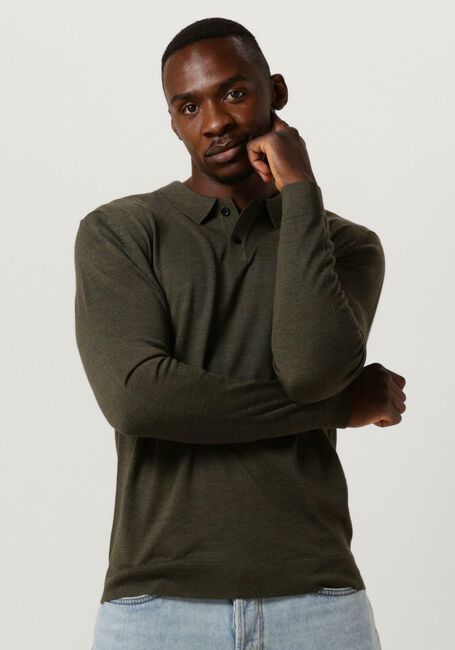 Dunkelgrün SELECTED HOMME Polo-Shirt SLHTOWN MERINO COOLMAX KNIT POLO NOOS - large