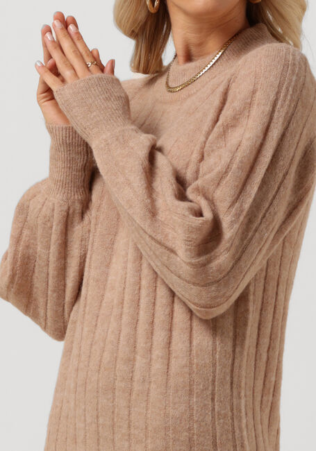 Taupe SELECTED FEMME Midikleid GLOWIE LS KNIT O-NECK DRESS - large