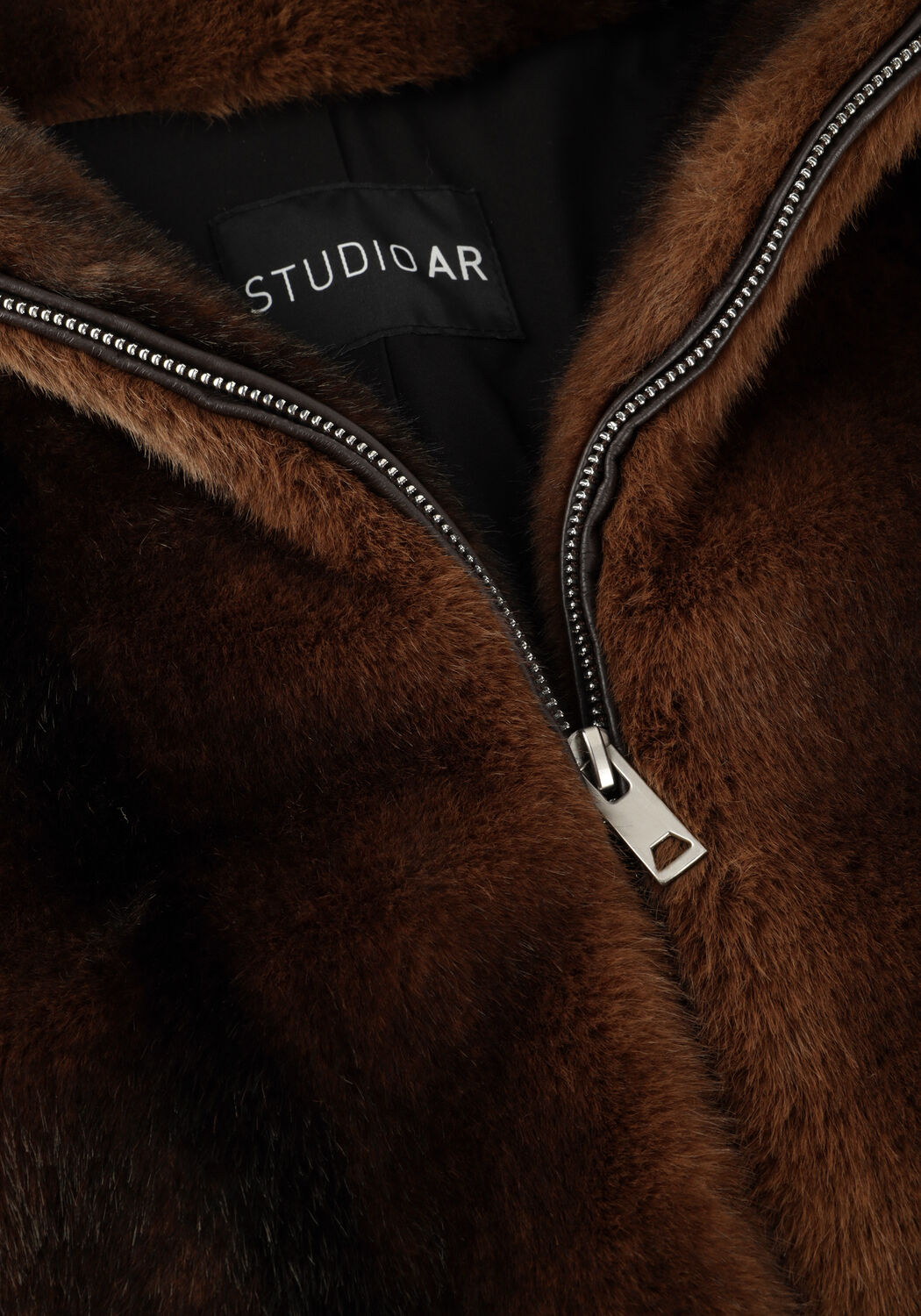 Braune STUDIO AR Fake-Fur-Jack CELESTE - large