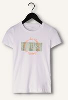 Weiße GUESS T-shirt SS CN ROUND LOGO TEE Weiße GUESS T-shirt SS CN ROUND LOGO TEE - medium
