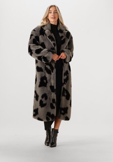 Graue SILVIAN HEACH Fake-Fur-Jack LONG FURR COAT LEMOS - large