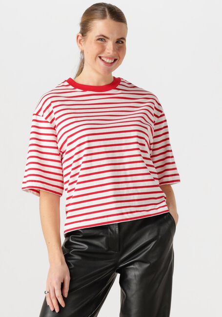 Rote CATWALK JUNKIE T-shirt STRIPED LOOSE FIT TSHIRT - large