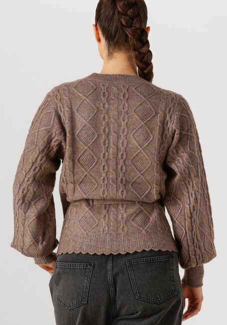Taupe CO'COUTURE Strickjacke ROW CABLE TIE CARDIGAN - large
