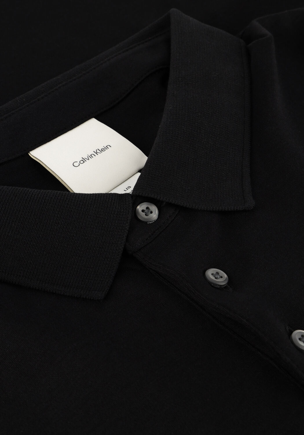 Schwarze CALVIN KLEIN Polo-Shirt SS SUPIMA CHEST EMB - large