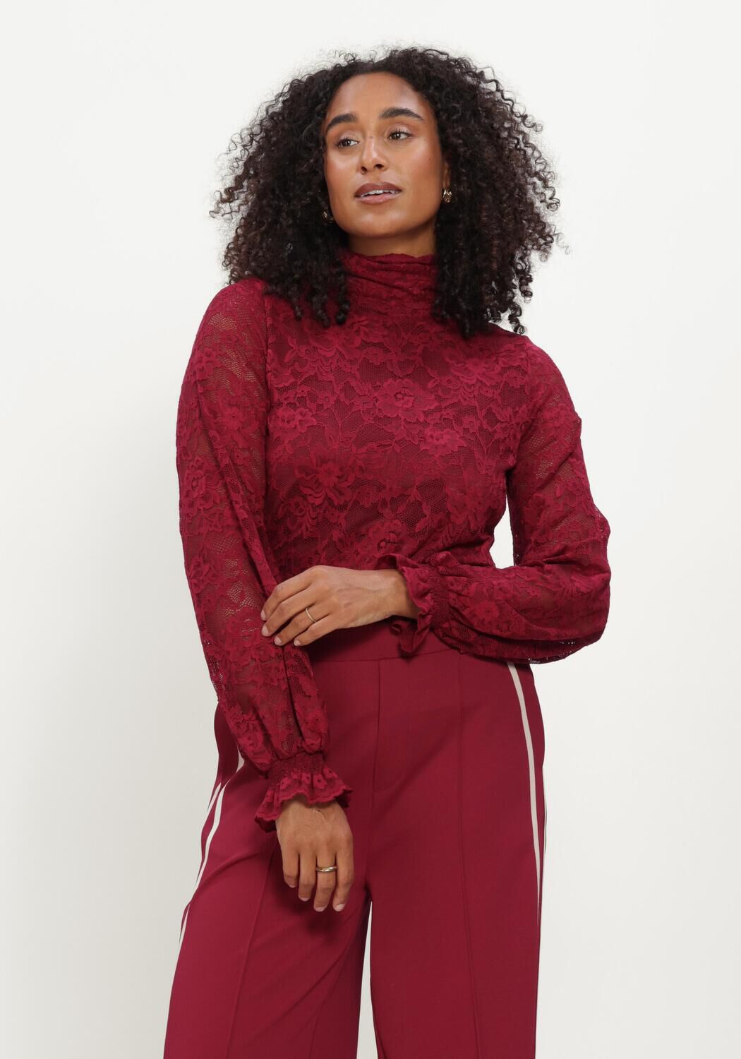 Bordeaux POM AMSTERDAM Blusen RUBY LACE BURGUNDY RED - large