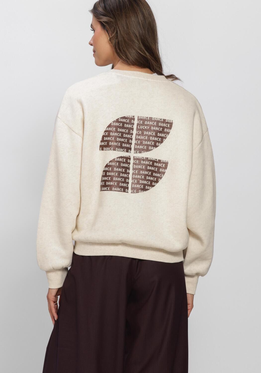 Beige BY-BAR Sweatshirt LILI LUCKY DANCE SWEATER - large