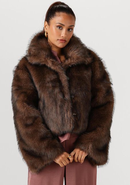 Braune NEO NOIR Fake-Fur-Jack STEFF FAUX FUR JACKET - large