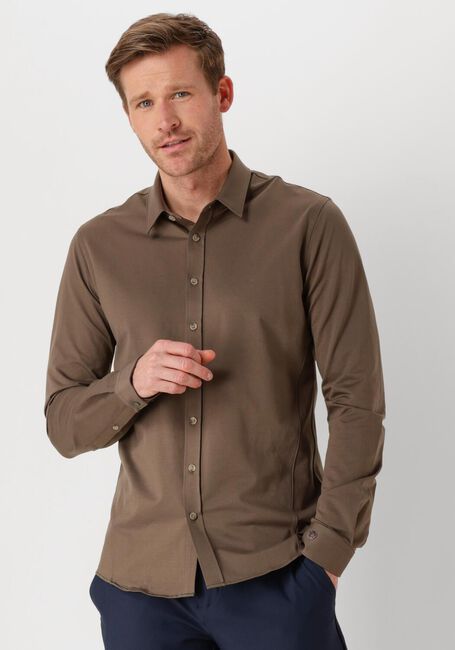 Braune CAST IRON Casual-Oberhemd LONG SLEEVE SHIRT TWILL JERSEY 2 TONE - large