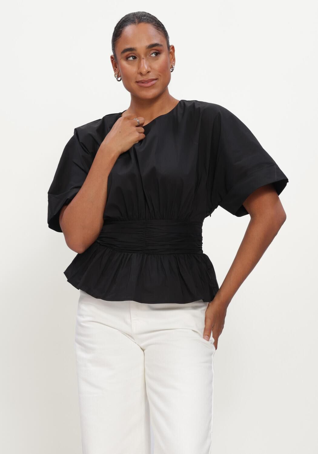 Schwarze NEO NOIR Blusen ANNEGRET POPLIN BLOUSE - large
