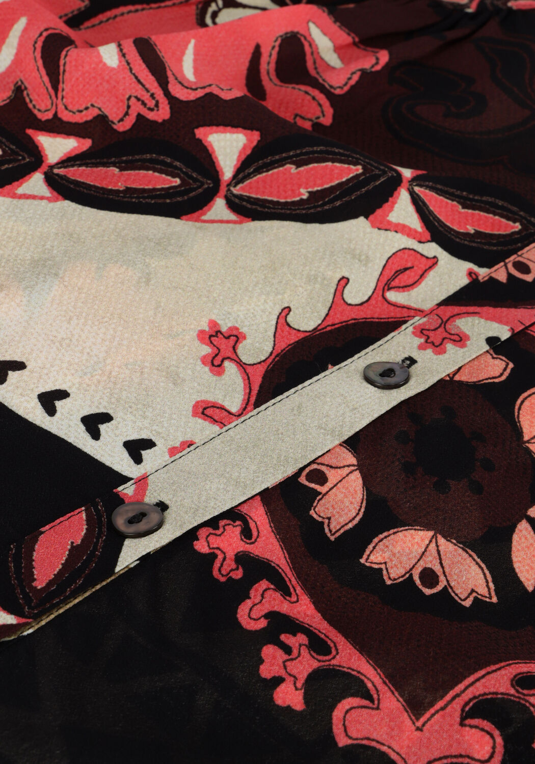 Schwarze SUMMUM Blusen TOP SCARF PRINT - large