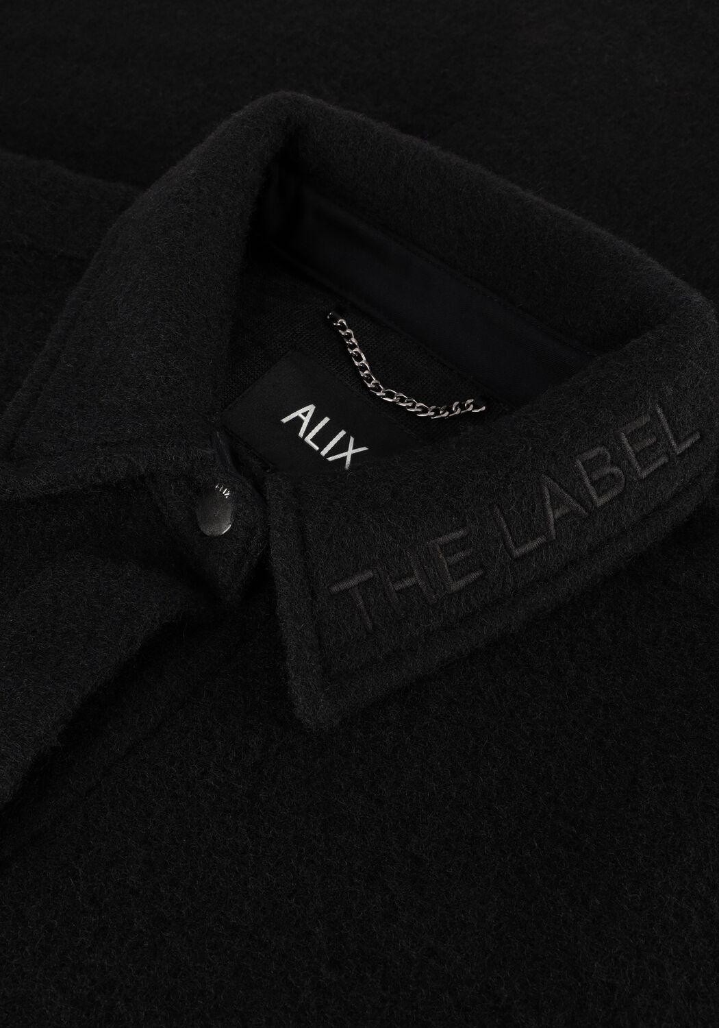 Schwarze ALIX THE LABEL M&auml;ntel LADIES WOVEN LONG FELTED WOOL JACKET - large