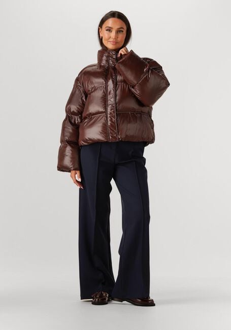 Braune NEO NOIR Wattierte Jack RHEA SHINY PUFFER JACKET - large