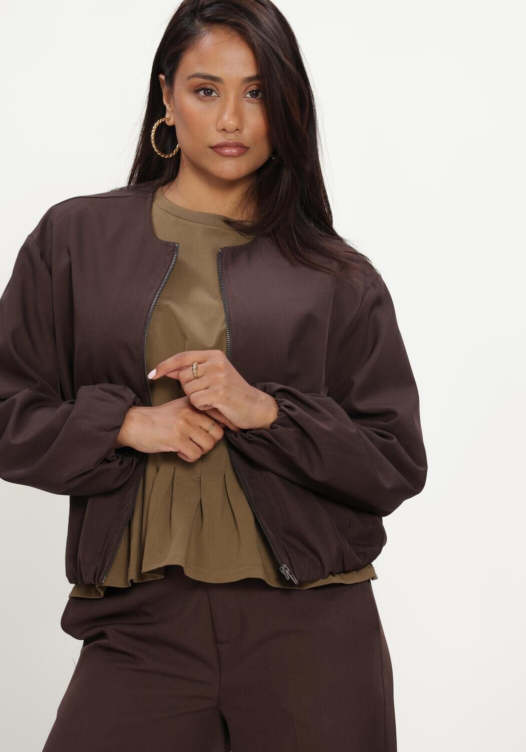 Braune CO'COUTURE Jacken LUNACC BALLOON ZIP JACKET - large