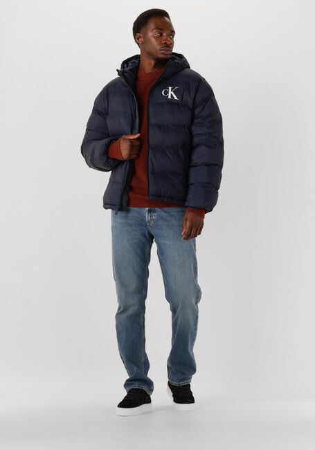 Dunkelblau CALVIN KLEIN Wattierte Jack LS NYLON MONGRAM PUFFER JKT - large