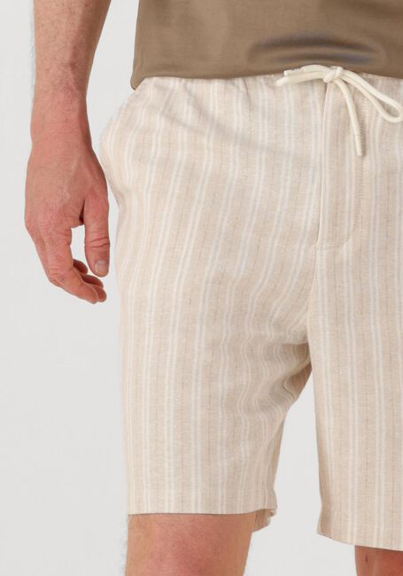 Beige SHIWI Kurze Hose MEN LEWIS LINEN SHORTS YAM DYE STRIPES - large