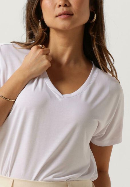 Ecru MSCH COPENHAGEN T-shirt MSCHFENYA MODAL V NECK TEE - large