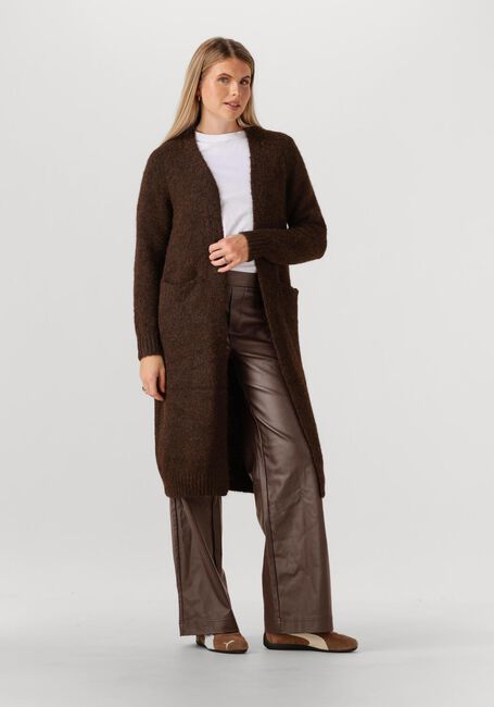 Braune OBJECT Pullover OBJMILU LS LO LONG KNIT CARDIGAN - large