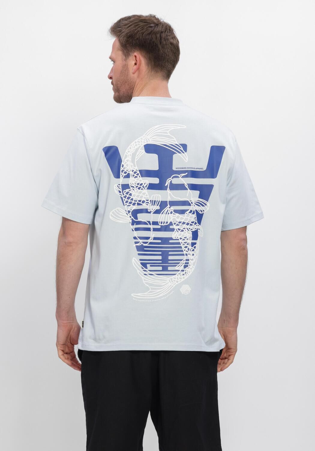 Blaue WOODBIRD T-shirt WBBAINE CARP TEE - large